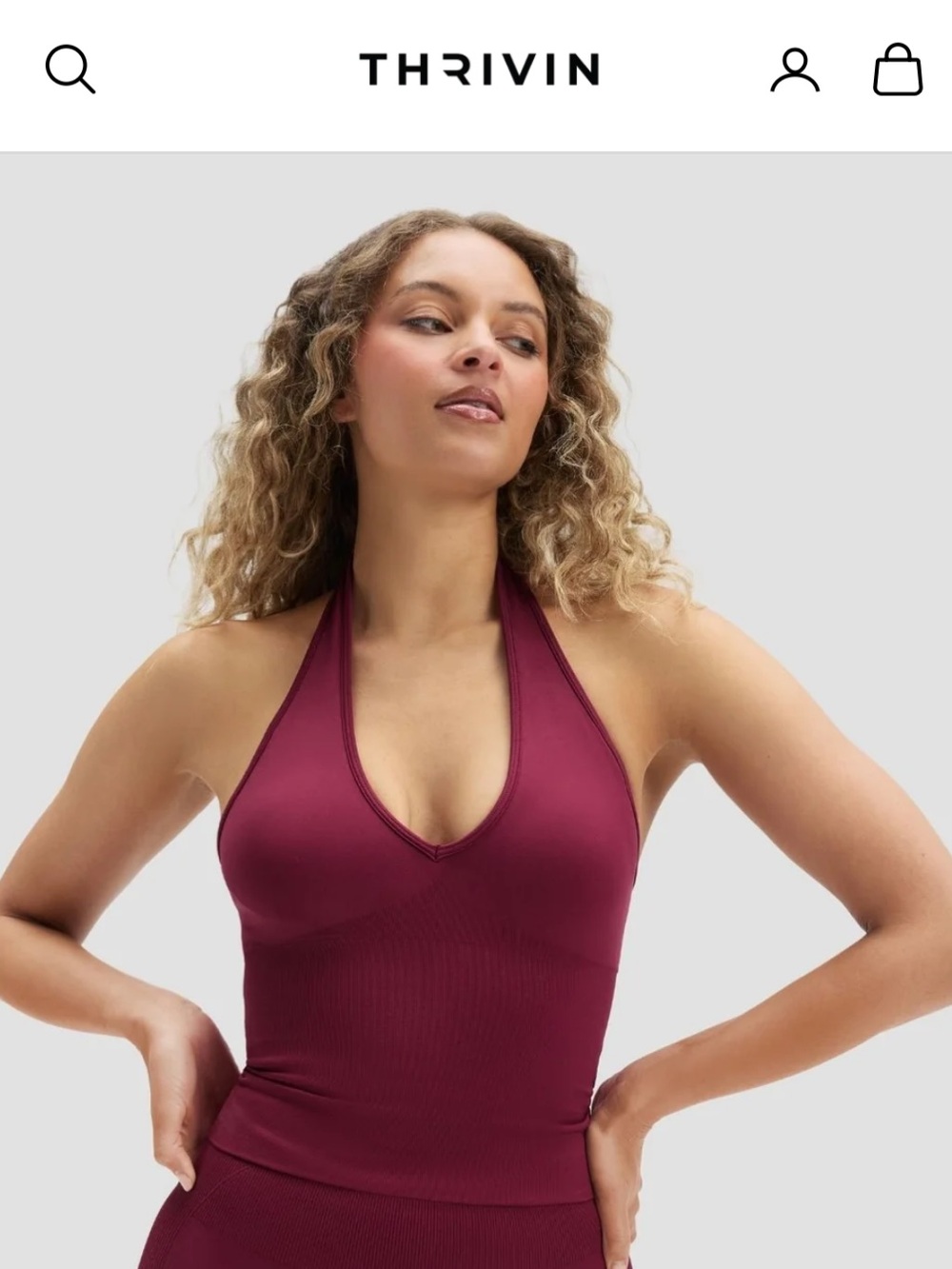 Seamless Halter Camisole Tank Top - Cranberry